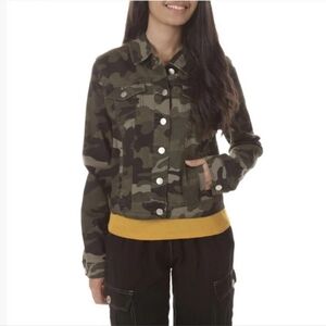 Jou Jou Camouflage Stretch Twill Jacket Juniors Lg New